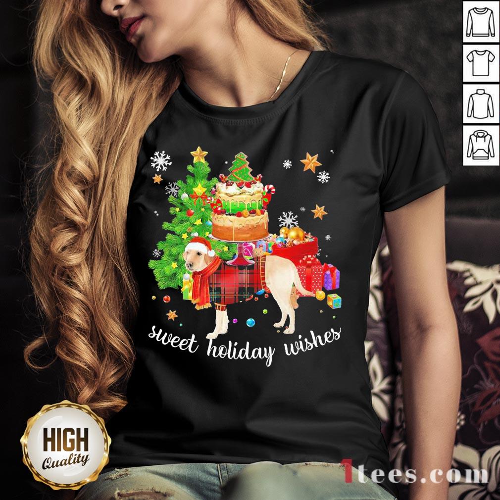 Funny Golden Santa sweet holiday wishes Christmas 2020 V-neck Design By T-shirtbear.com
