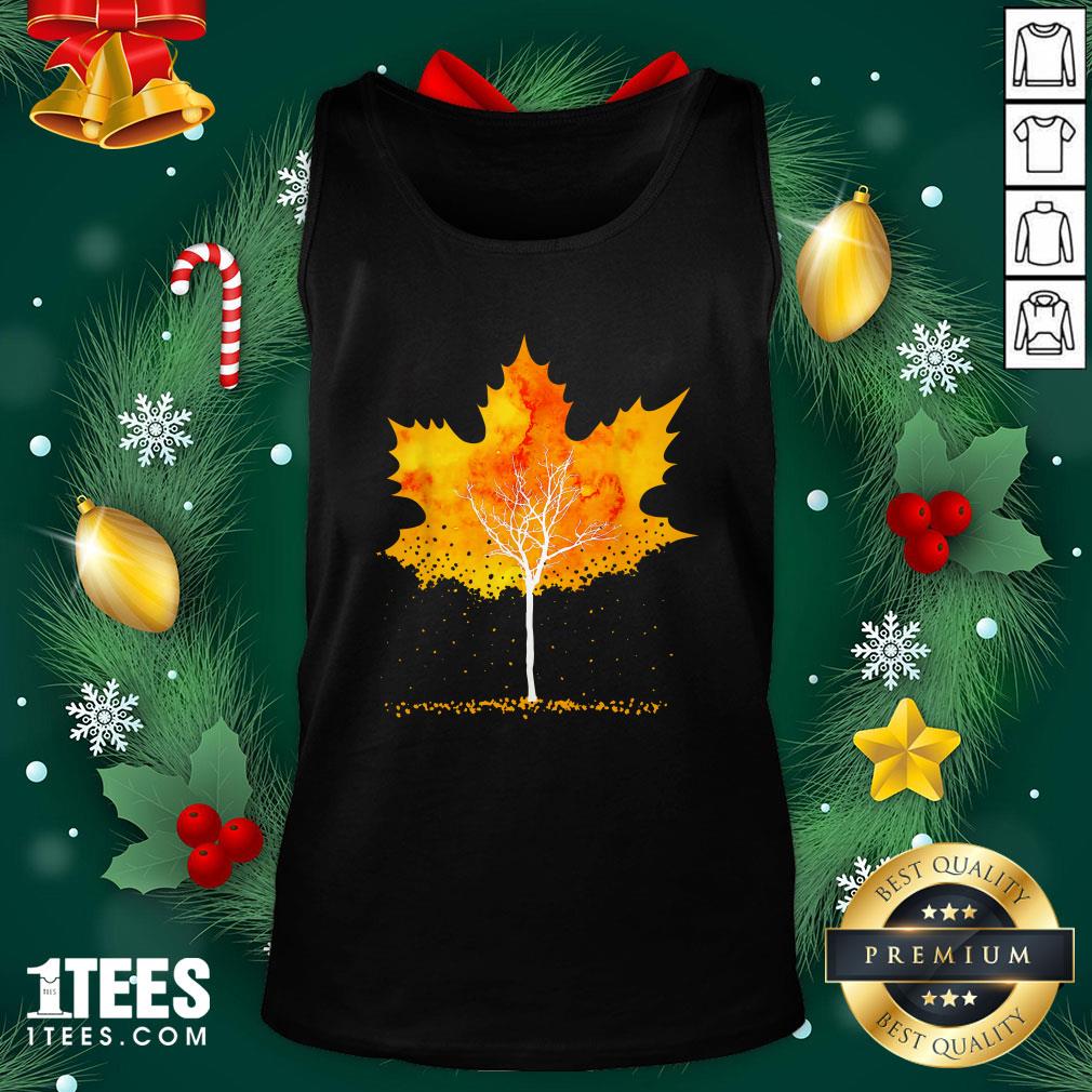 Hot Maple Leaf Autumn Tree Orange Fall Leaves Season Tank Top - Design By 1tee.com