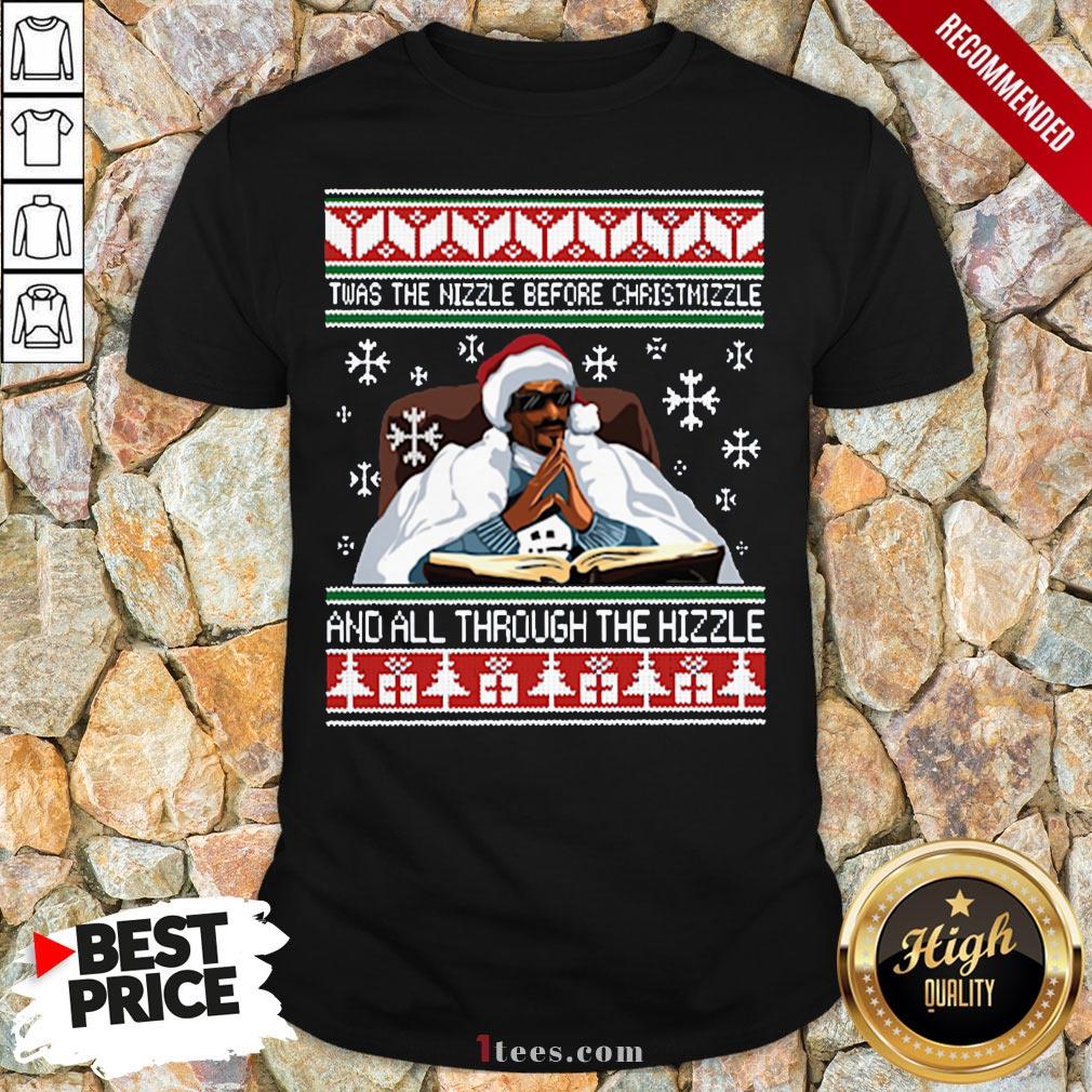 Pretty Snoop Dogg Twas The Nizzle Before Christmizzle And All Through The Hizzle Ugly V-neckDesign By T-shirtbear.com