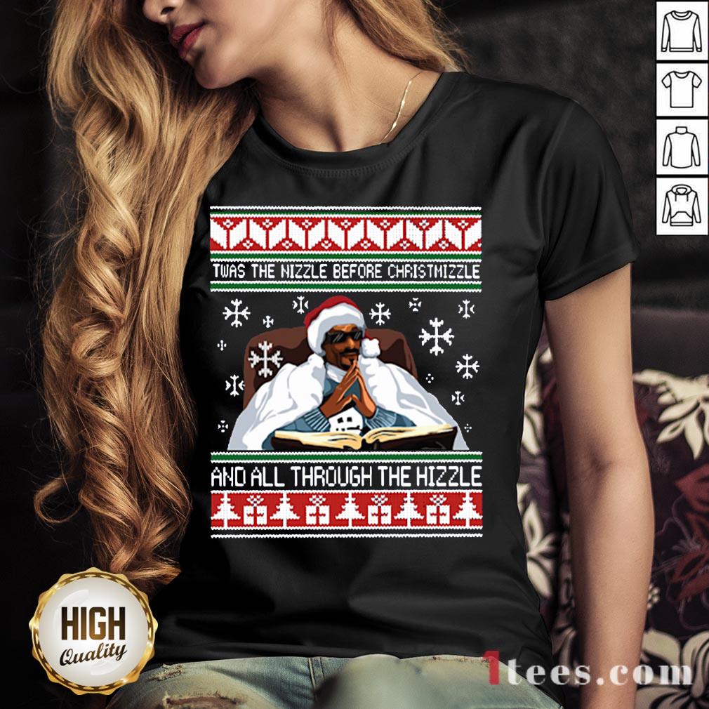 Pretty Snoop Dogg Twas The Nizzle Before Christmizzle And All Through The Hizzle Ugly Shirt Design By T-shirtbear.com