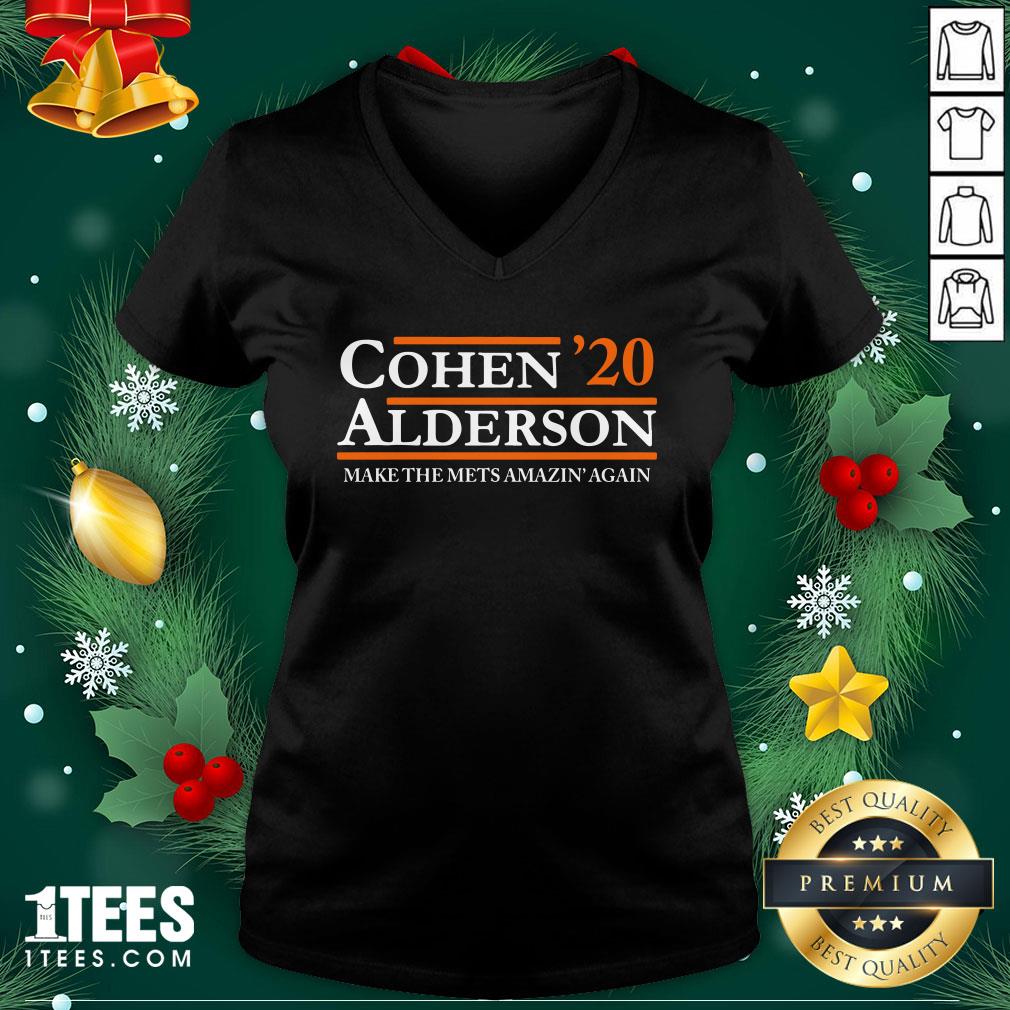 Top Cohen Alderson 2020 Make The Mets Amazin’ Again V-neck - Design By 1tee.com
