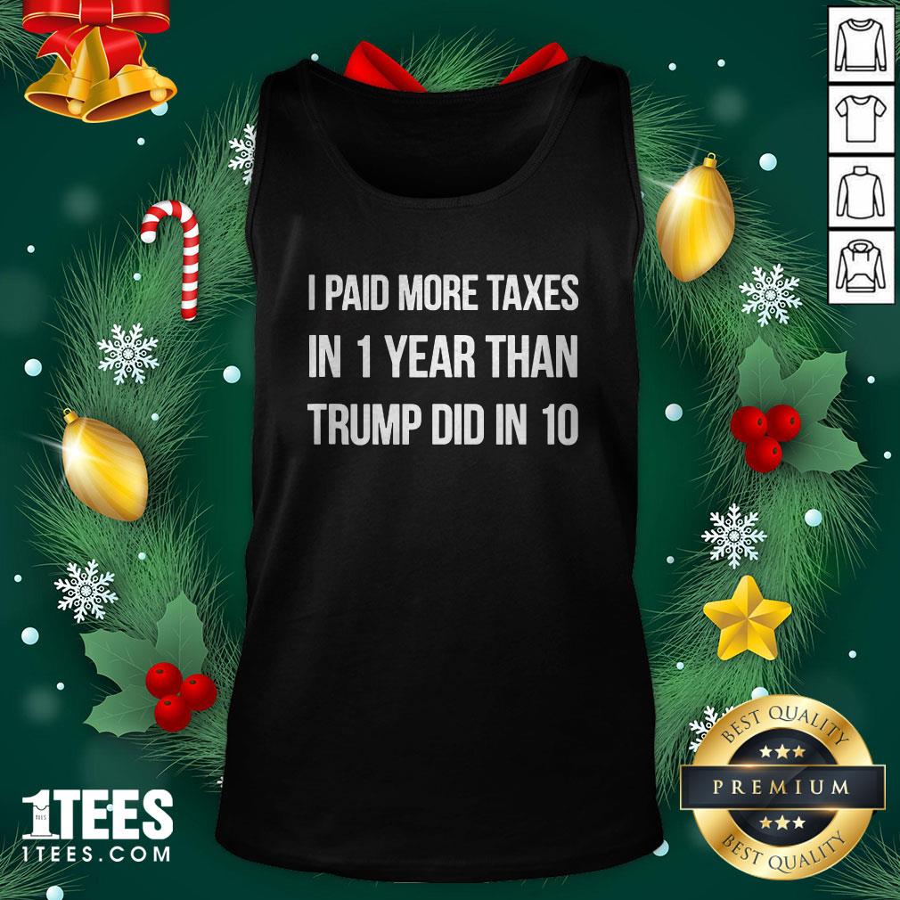 Top I Paid More Taxes In 1 Year Than Trump Did in 10 Tank Top - Design By 1tee.com