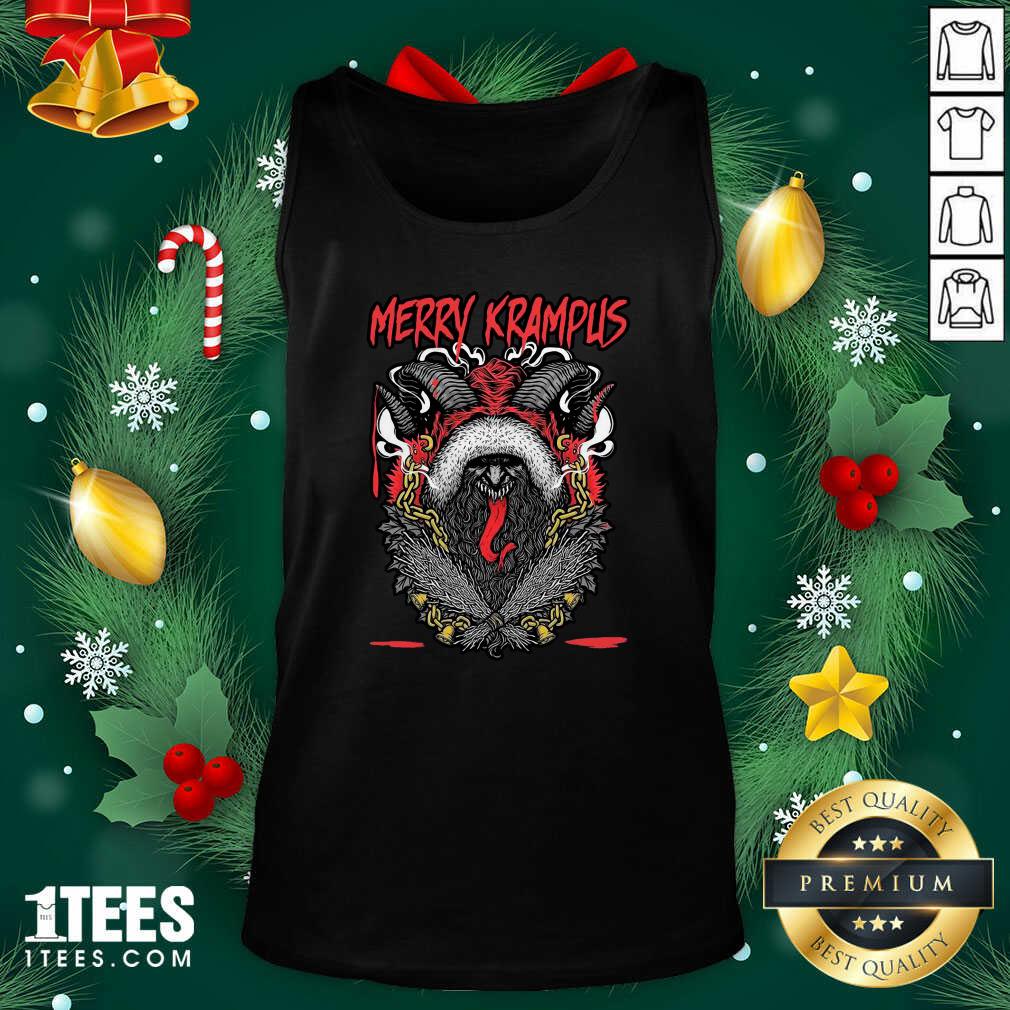 Merry Krampus Christmas Psychobilly Tank Top- Design By 1Tees.com