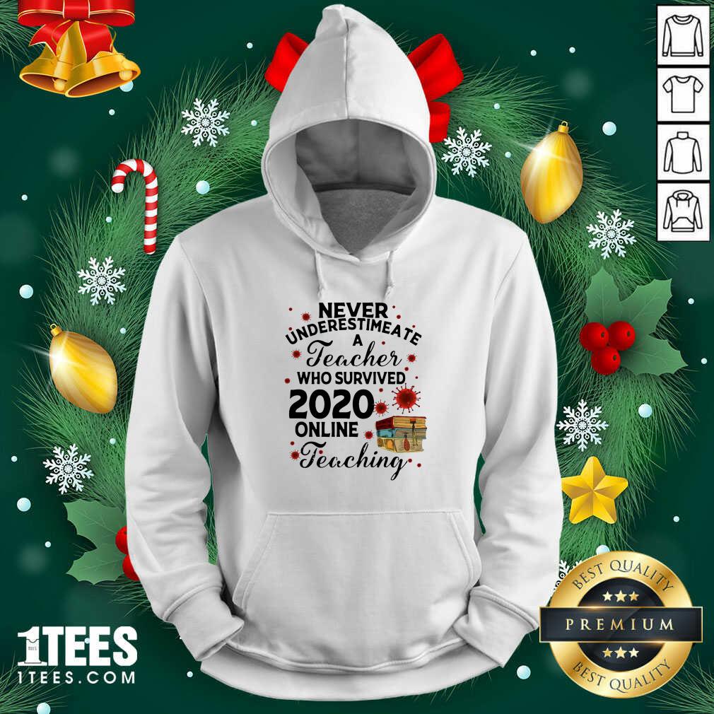 Never Underestimate A Teacher Who Survived 2020 Online Teaching Hoodie- Design By 1Tees.com