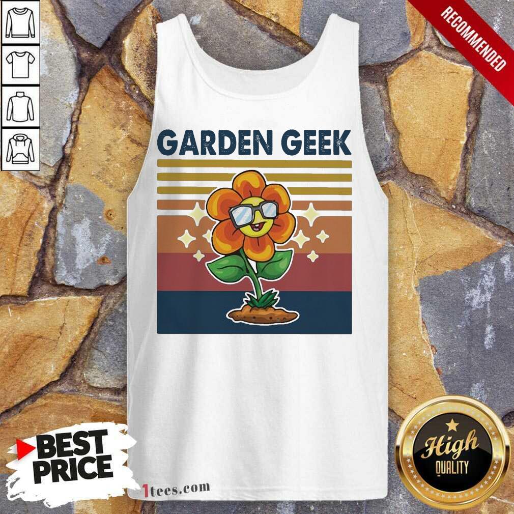 Garden Geek Sun Flower Happily Vintage Tank Top- Design By 1Tees.com