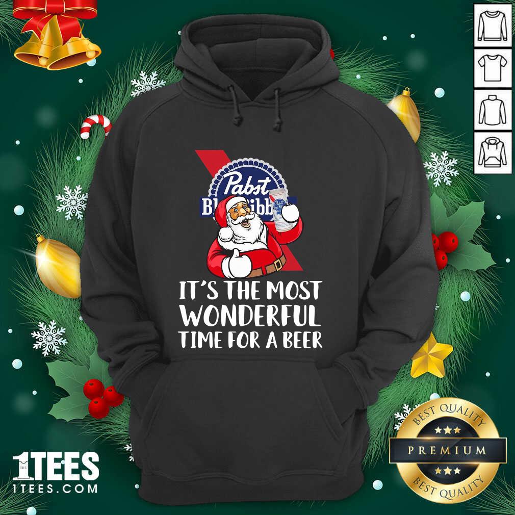 Pabst Blue Ribbon It’s The Most Wonderful Time For A Beer Hoodie- Design By 1tees.com