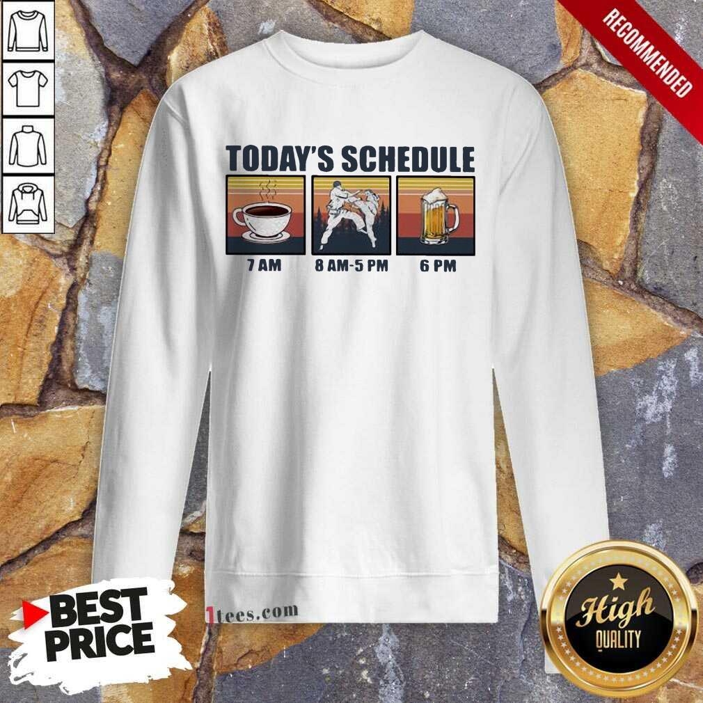 Today Schedule Karate Coffee Beer Vintage Sweatshirt- Design By 1Tees.com