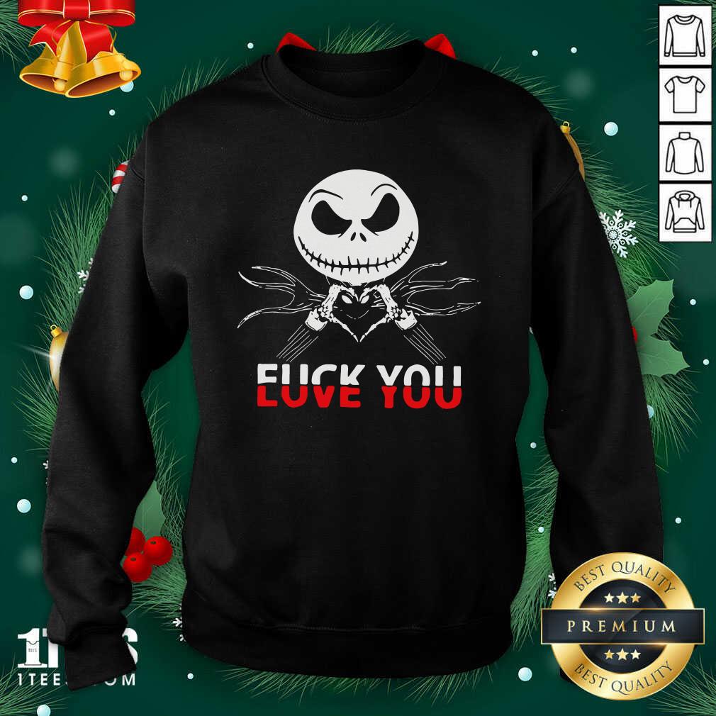 Jack Skeleton Fuck You Sweatshirt- Design By 1tees.com