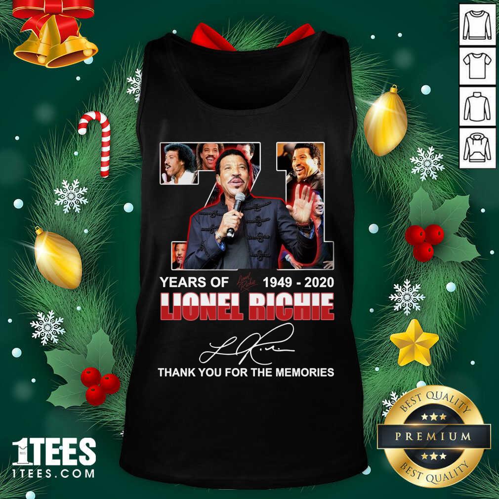 Lionel Richie 71 Years Of 1949 2020 Thank You For The Memories Signature Tank Top- Design By 1tees.com