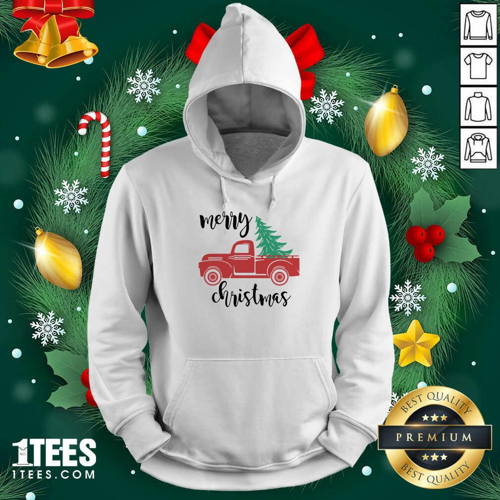 Merry Christmas Truck Christmas Hoodie- Design By 1tees.com