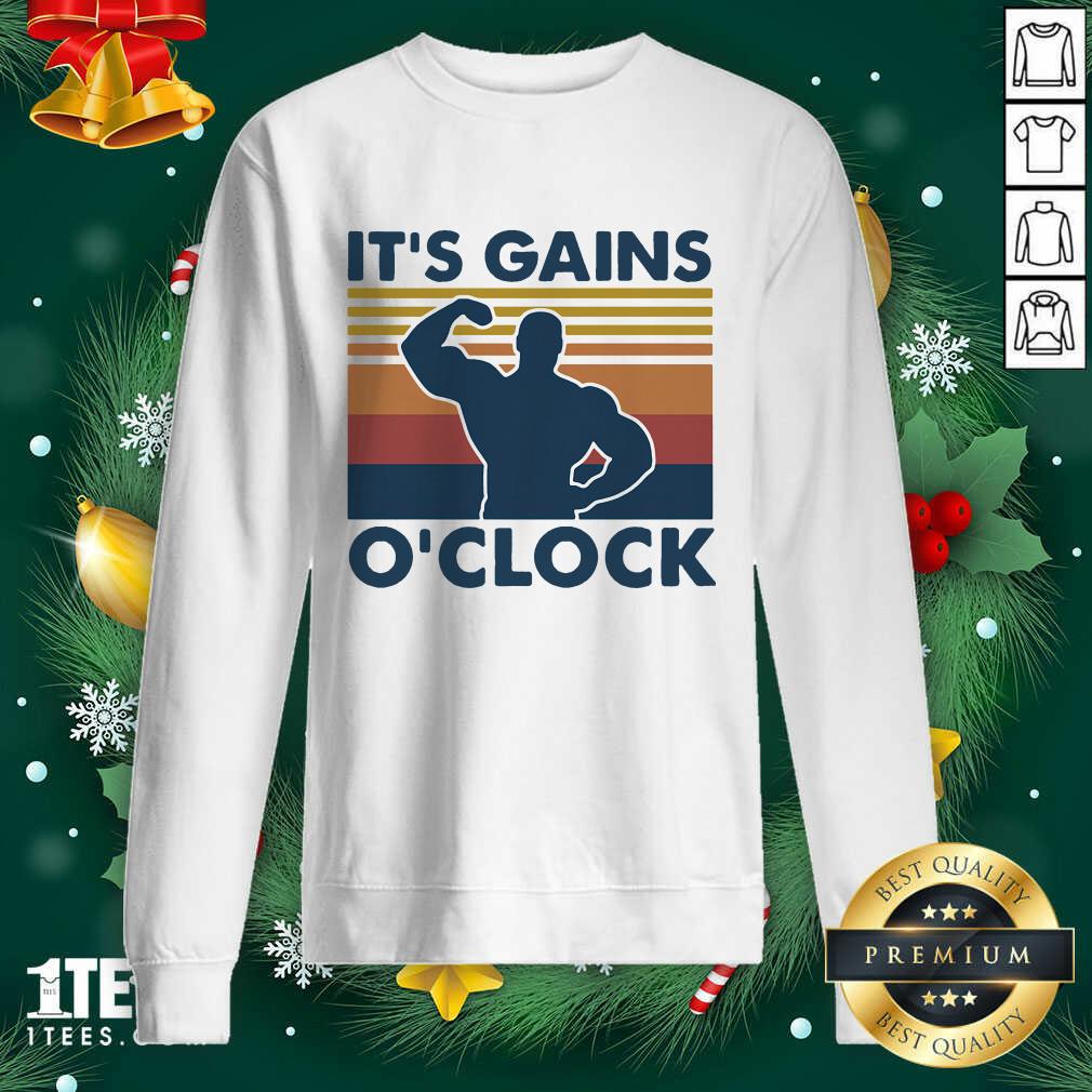 Lifting Its Gains O’clock Vintage Sweatshirt- Design By 1tees.com