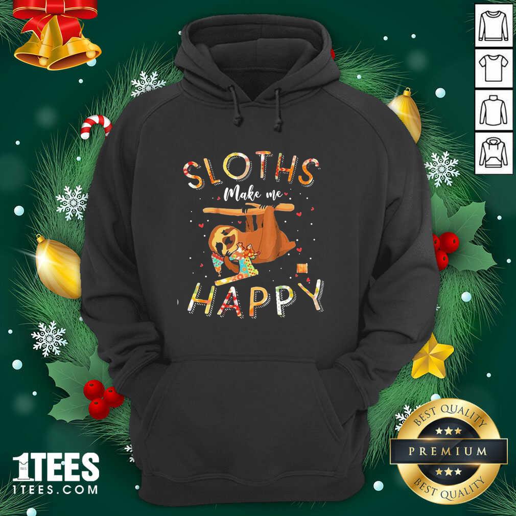 Sloths Make Me Happy Sewing Hoodie- Design By 1Tees.com