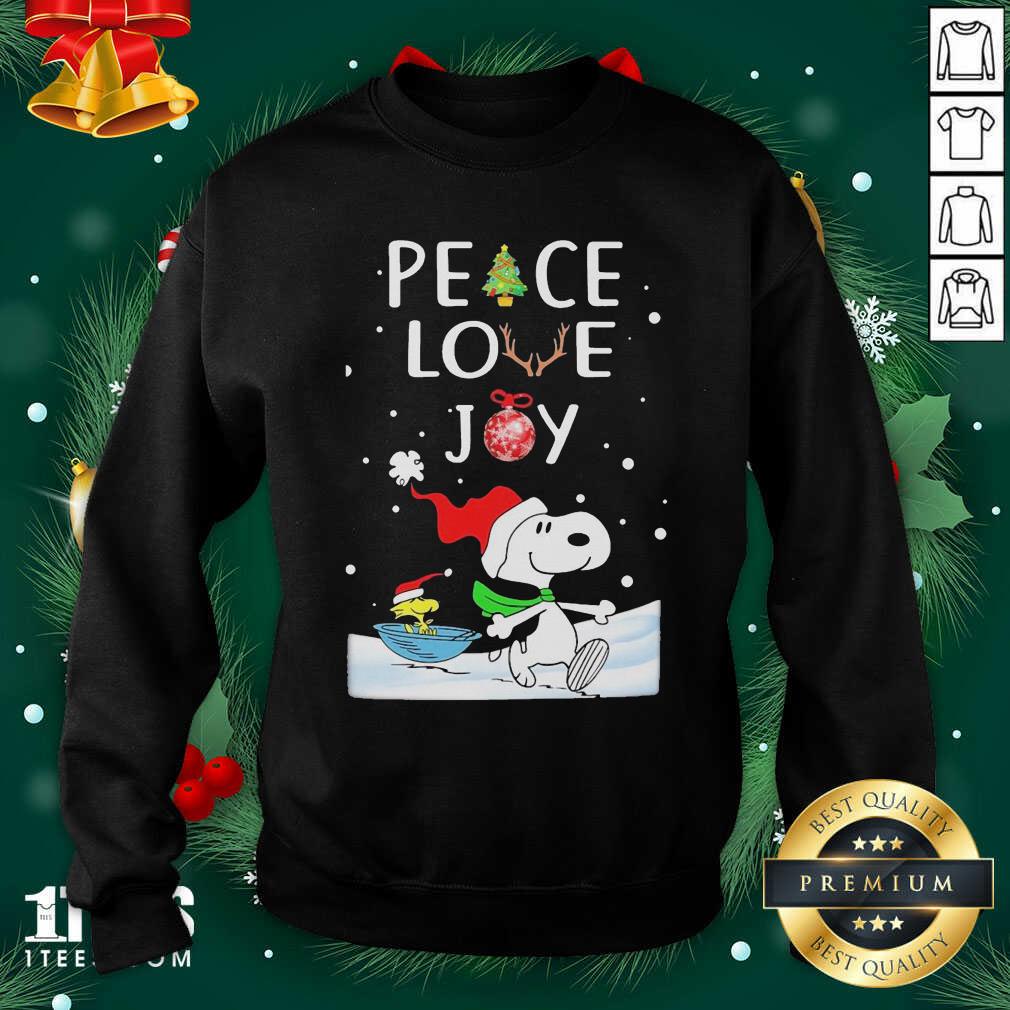 Snoopy Peace Love Joy Christmas Sweatshirt- Design By 1tees.com