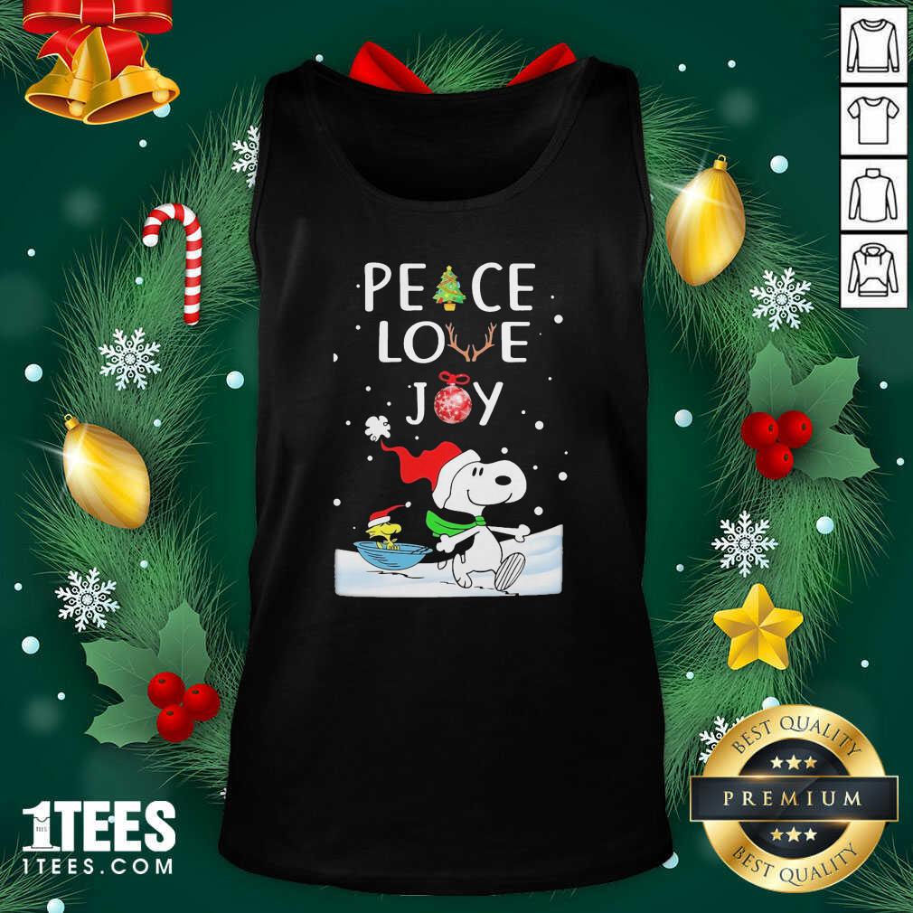 Snoopy Peace Love Joy Christmas Tank Top- Design By 1tees.com