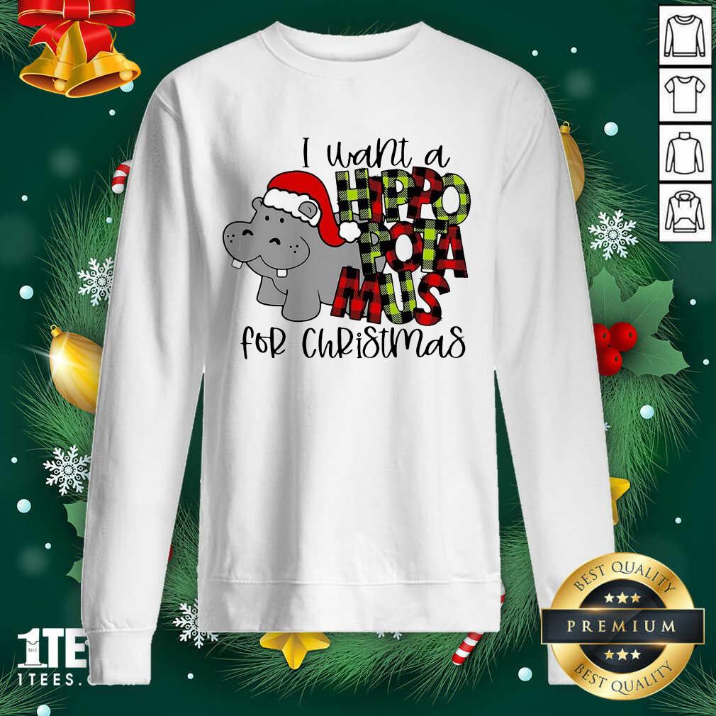 I Want A Hippopotamus For Christmas Sweatshirt- Design By 1tees.com