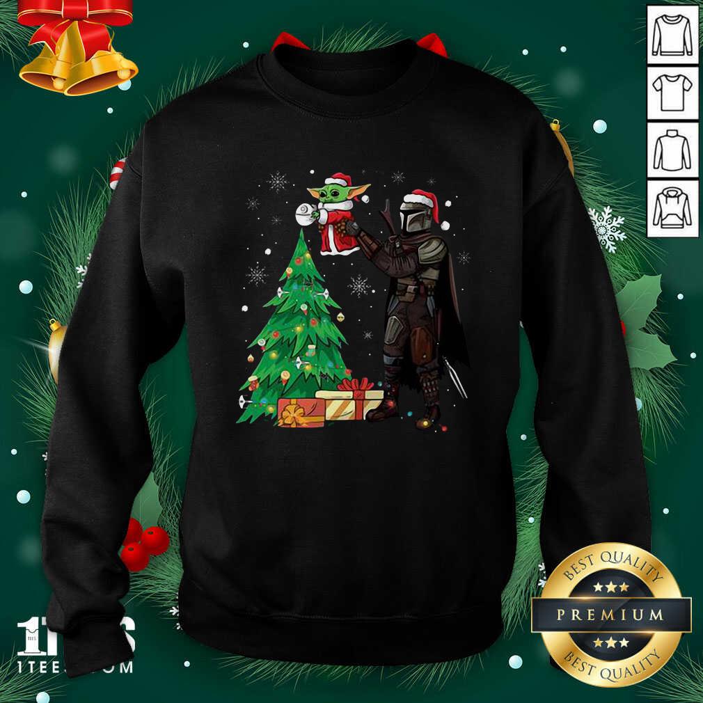 Darth Vader And Baby Yoda Santa Tree Christmas Sweatshirt- Design By 1Tees.com