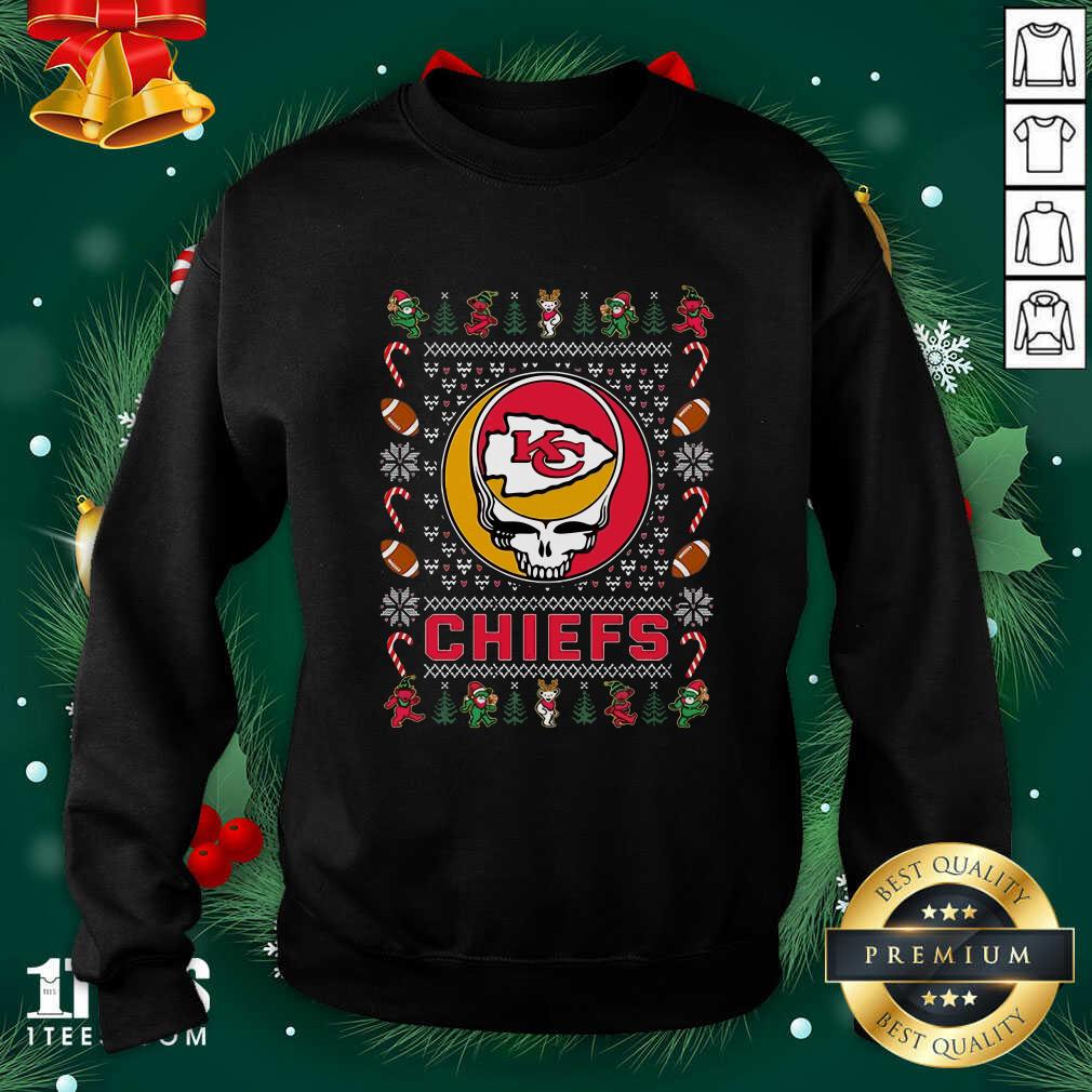 Kansas City Chiefs Grateful Dead Christmas Ugly Sweatshirt- Design By 1Tees.com
