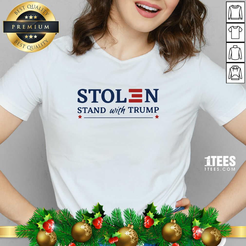 Stolen Stand With Trump V-neck- Design By 1Tees.com