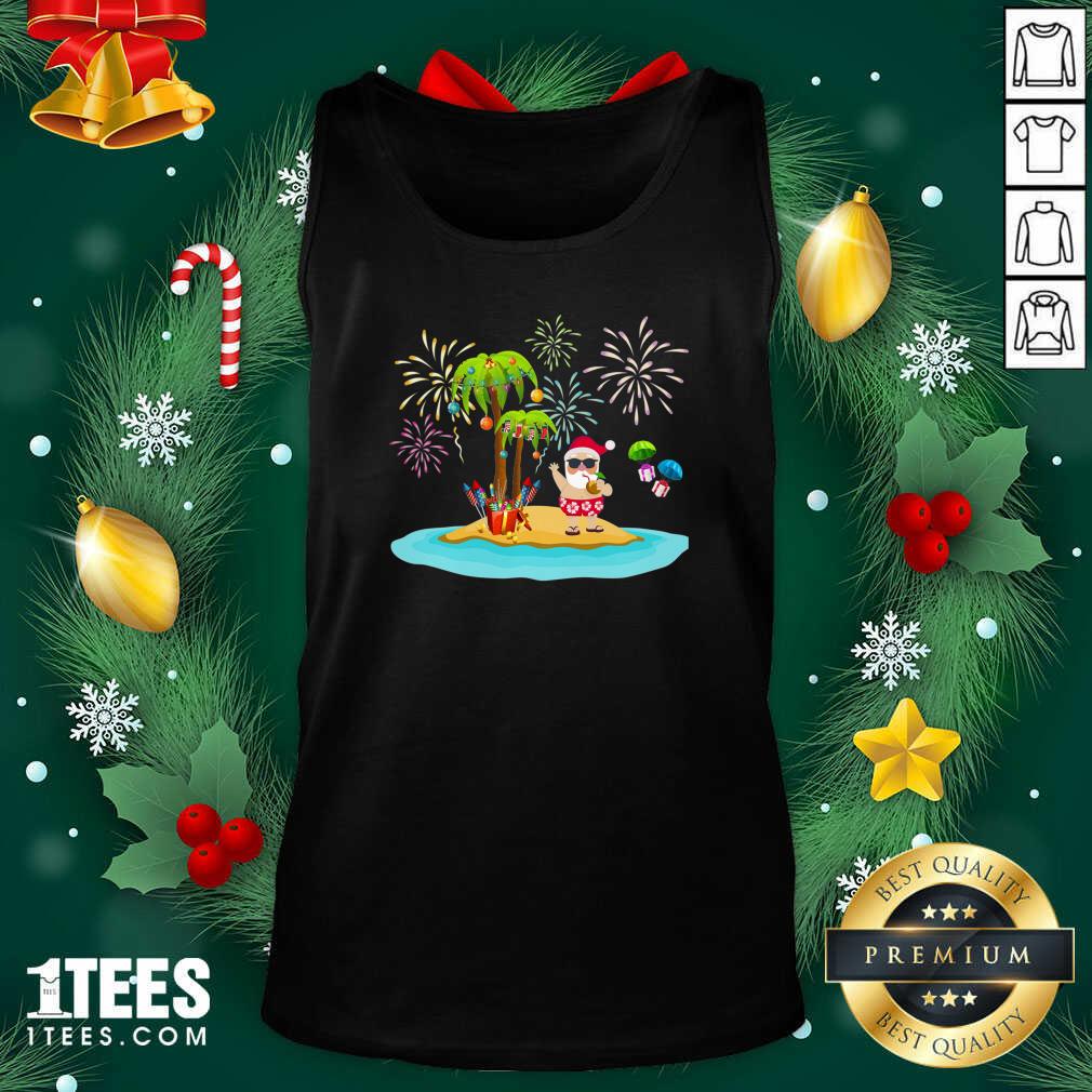 Christmas Palm Tree Xmas Coconut Lights Tank Top- Design By 1tees.com