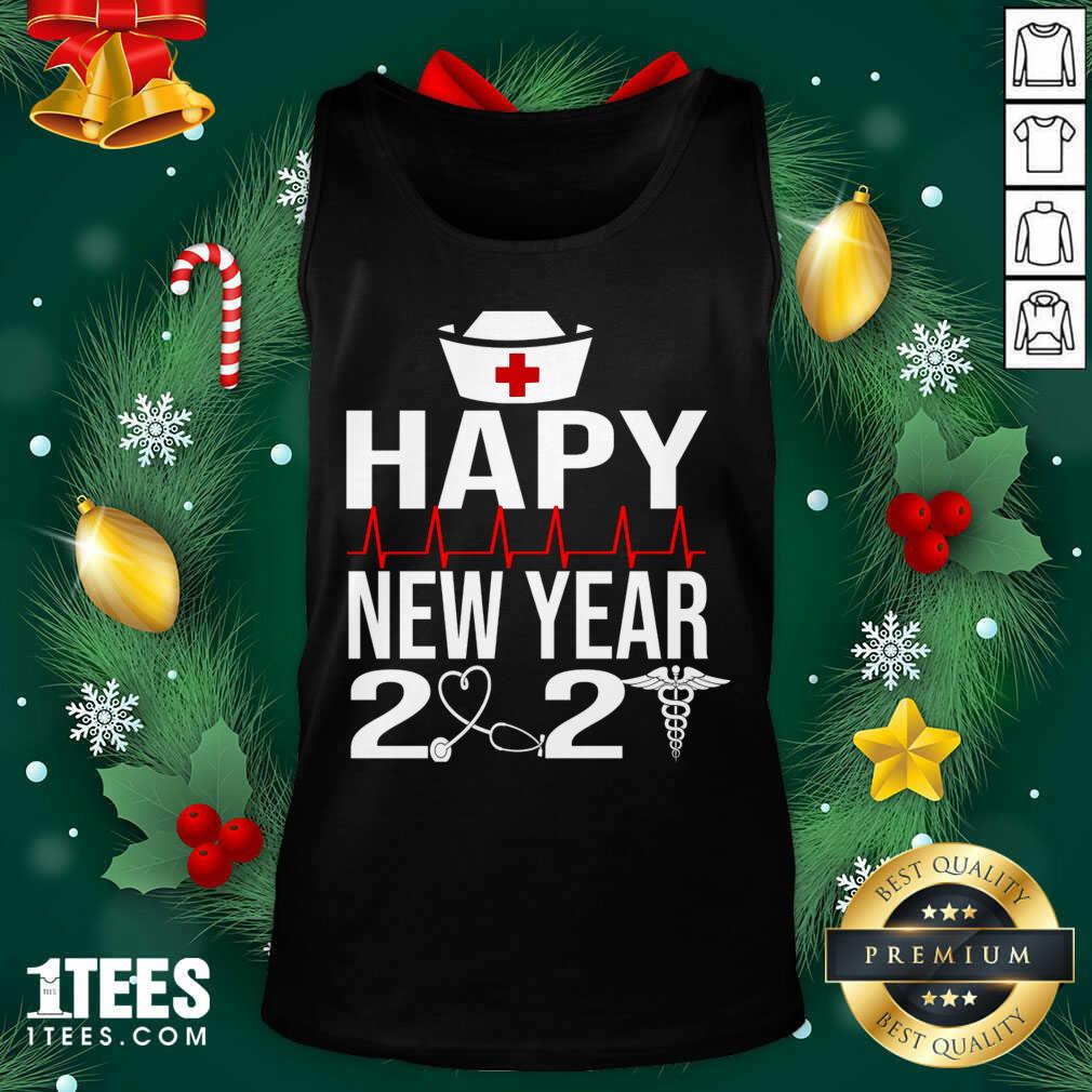 Happy New Year 2021 Nurse Crew Santa's Favorite Nurse Tank Top- Design By 1tees.com