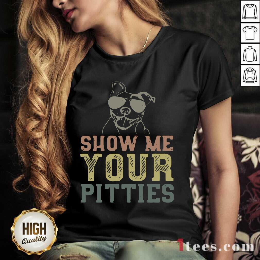 Dog Show Me Your Pitties V-neck- Design By 1Tees.com