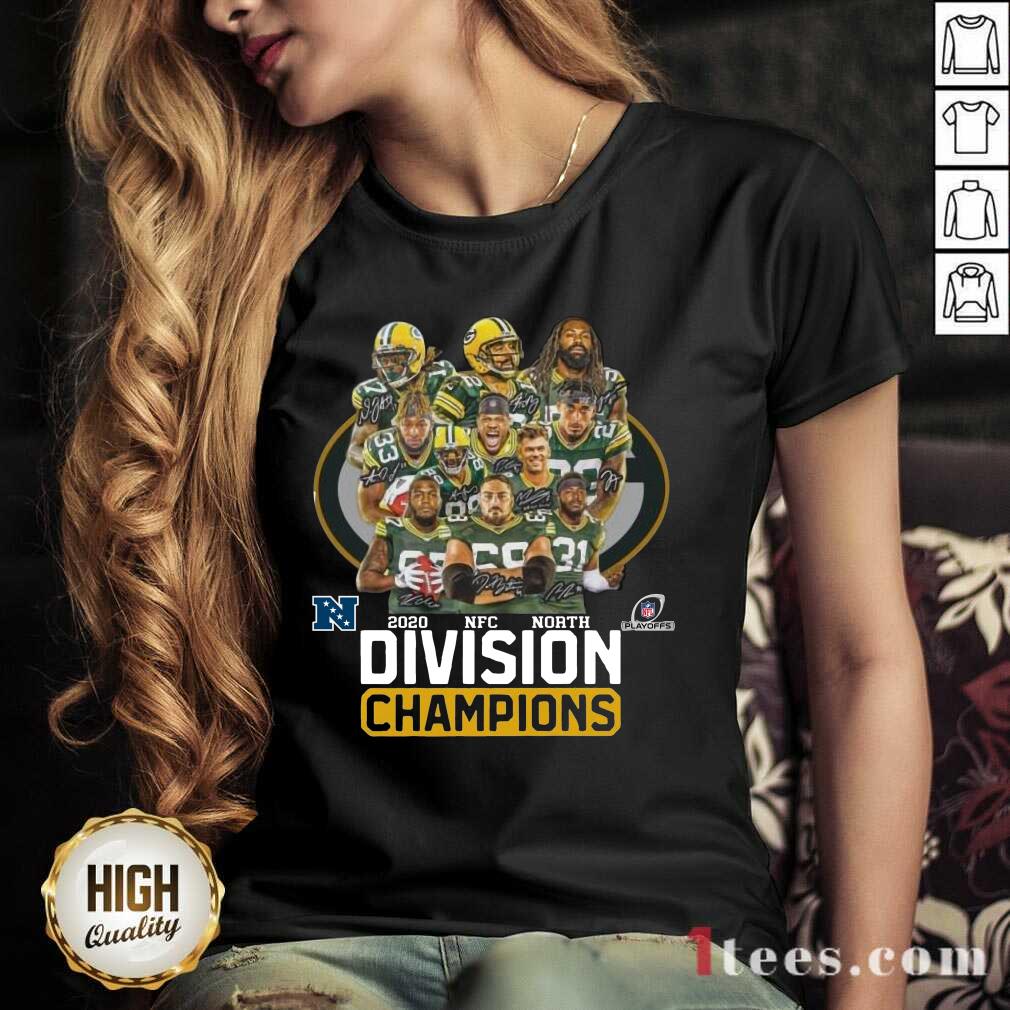 Green Bay Packers 2020 Nfc North Division Champions V-neck- Design By 1tees.com