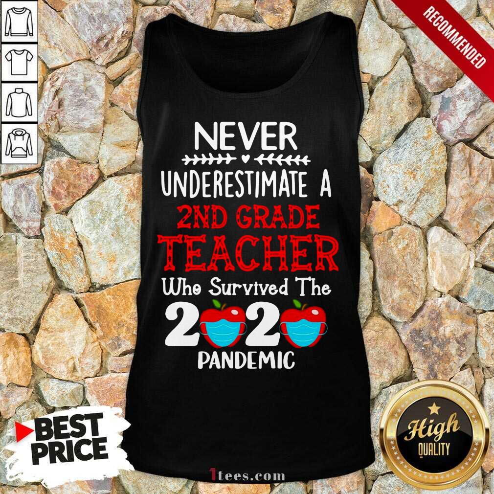 Never Underestimate A 2nd Grade Teacher Who Survived The 2020 Pandemic Tank Top- Design By 1Tees.com