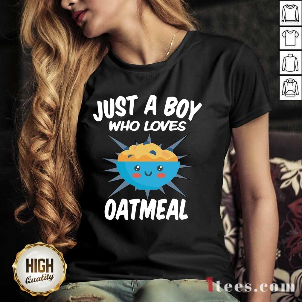 Just A Boy Who Loves Oatmeal V-neck- Design By 1Tees.com