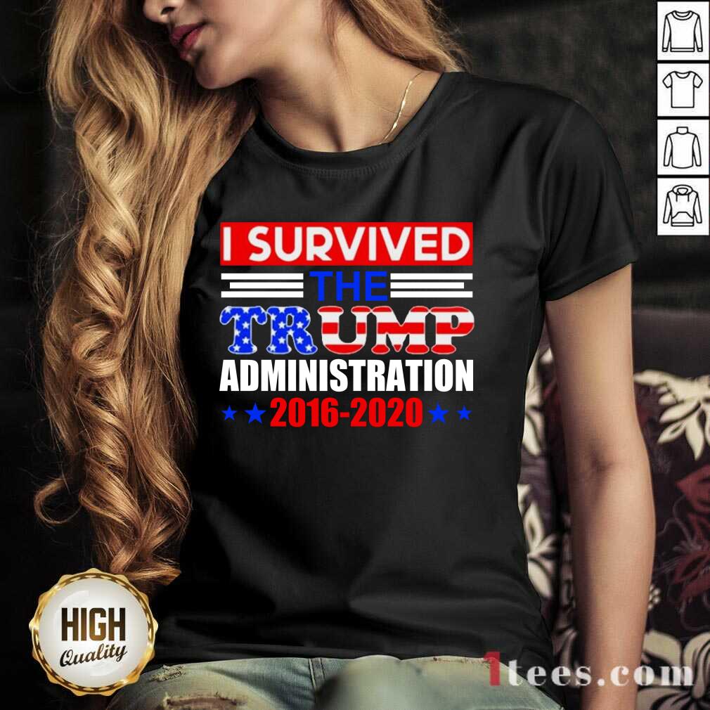 I Survived The Trump Administration V-neck- Design By 1tees.com