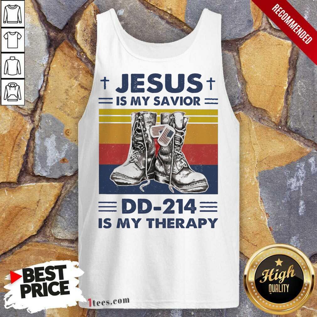 Jesus Is My Savior DD-214 Is My Therapy Vintage Tank Top