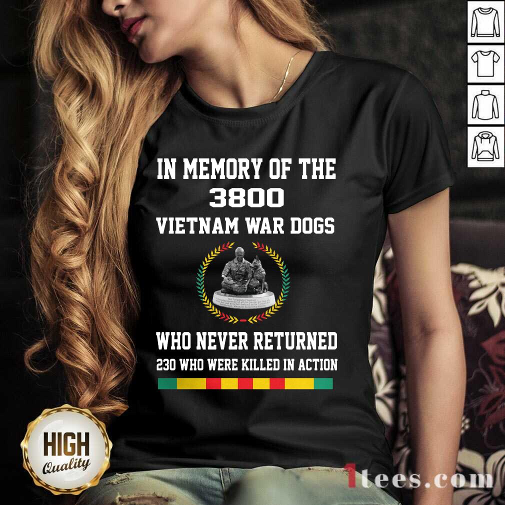 In Memory Of The 3800 Vietnam War Dogs Who Never Returned V-neck- Design By 1tees.com