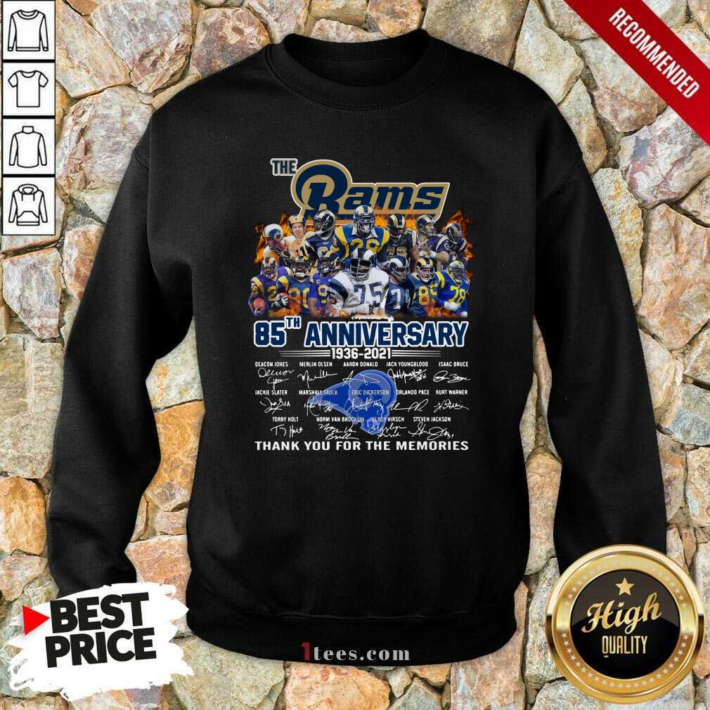 The Rams 85th Anniversary Thank You The Memories Signatures Sweatshirt