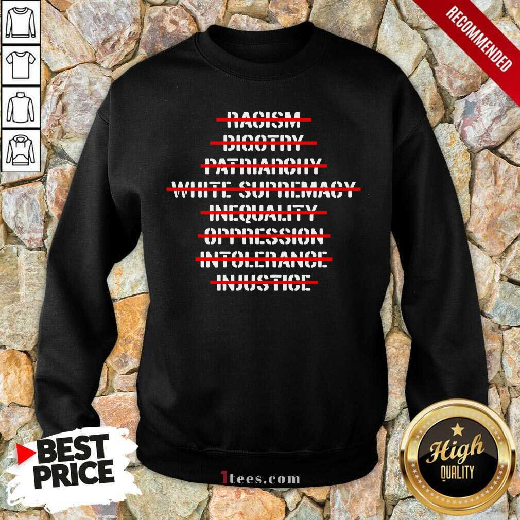  Anti Racism Bigotry Patriarchy White Supremacy Sweatshirt- Design By 1Tees.com