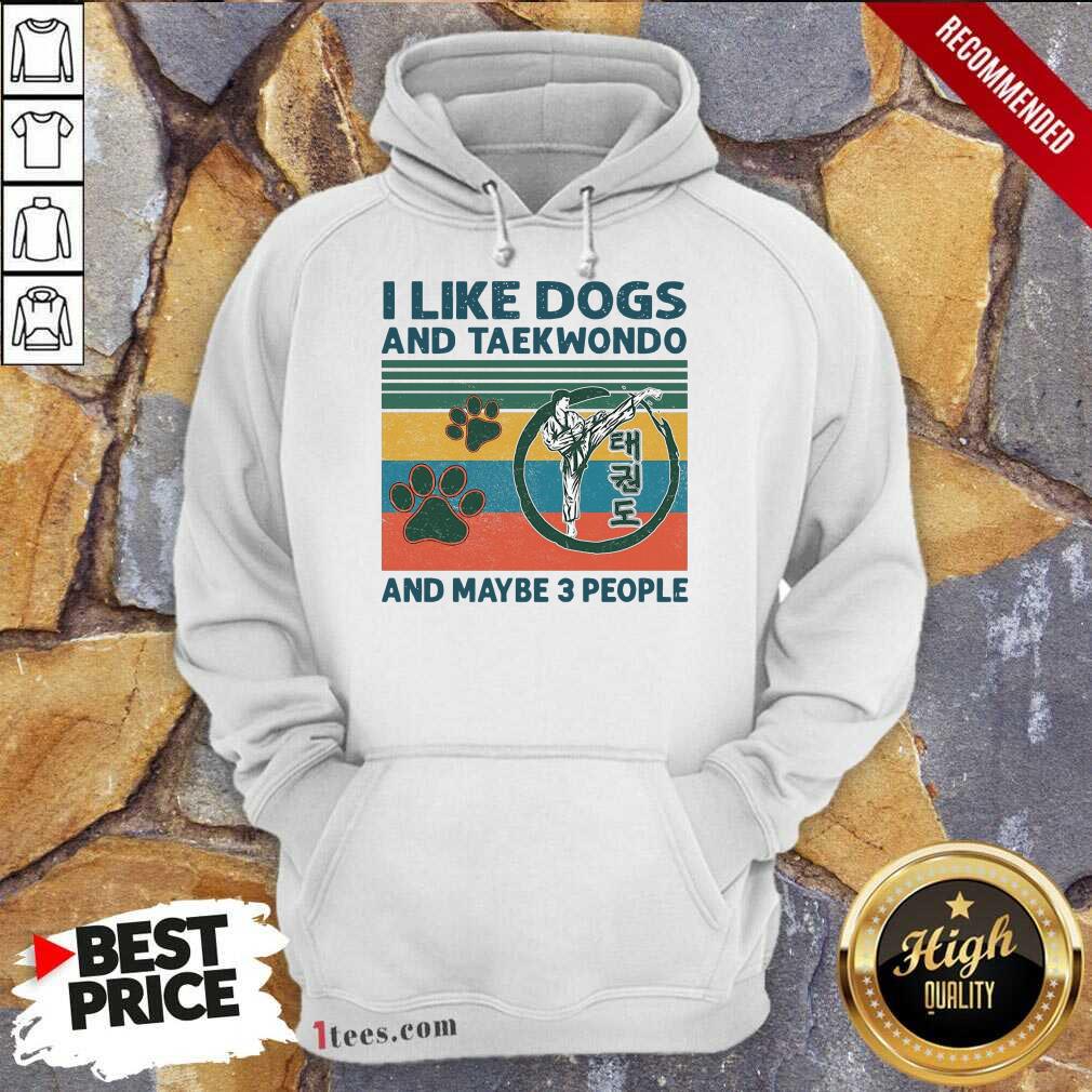 I Like Dogs And Taekwondo And Maybe 3 People Vintage Hoodie-Design By 1Tees.com