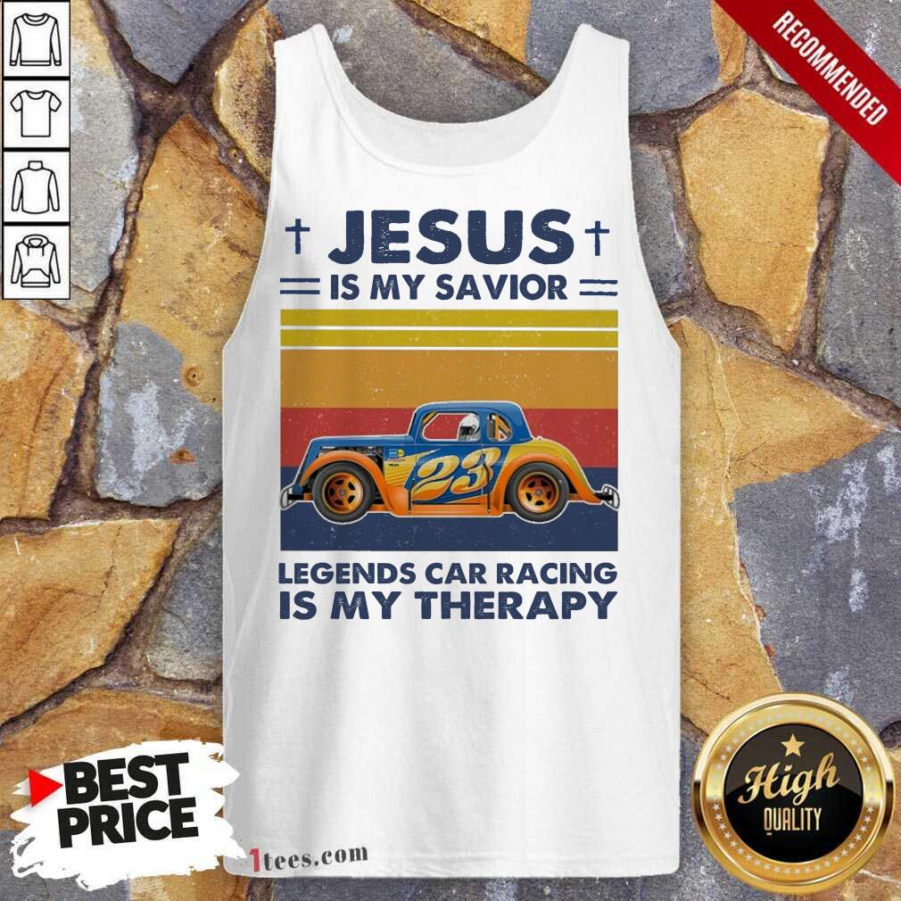 Jesus Is My Savior Legends Car Racing Is My Therapy Vintage Tank Top- Design By 1tees.com