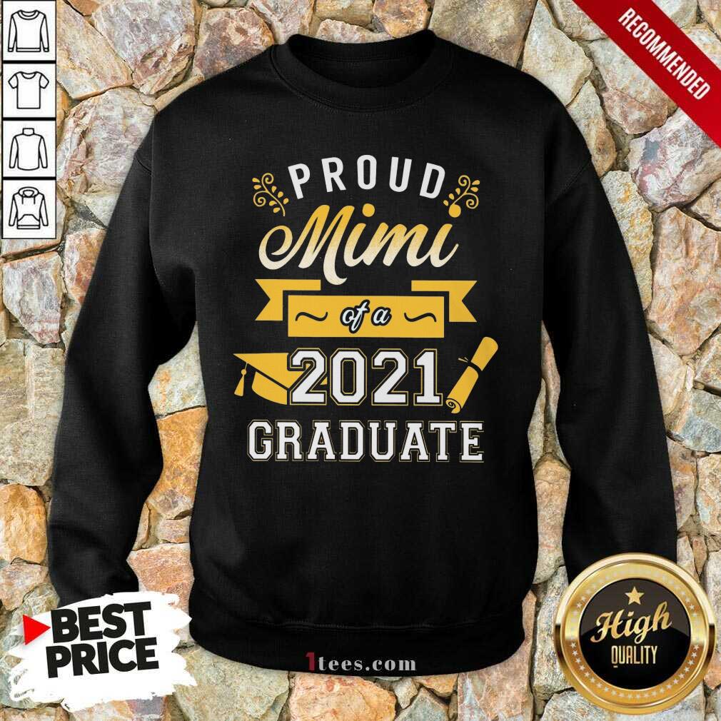 Confident Proud Mimi 2021 Graduate Senior Gold Sweatshirt