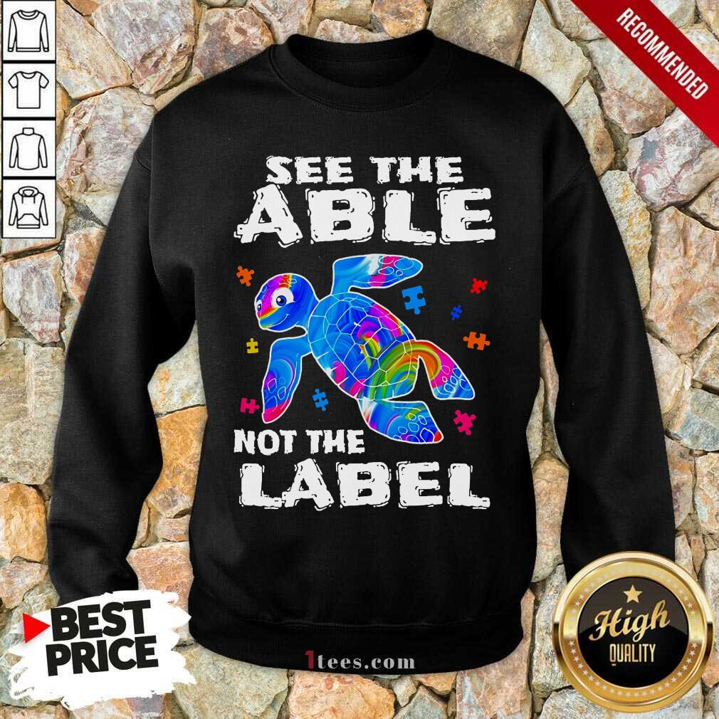 Delighted Turtle See The Able Nnot The Label Sweatshirt