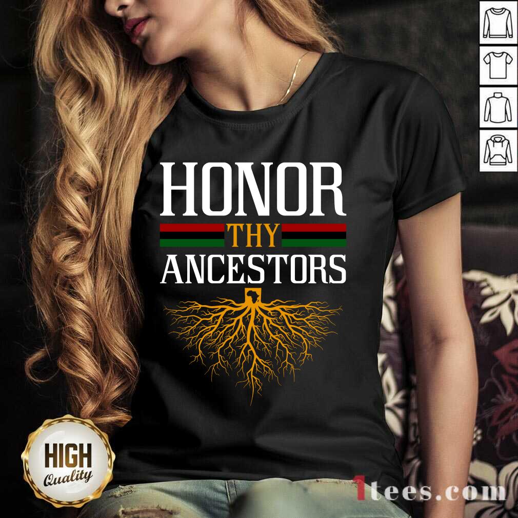 Funny Honor Thy Ancestors Excited V-neck