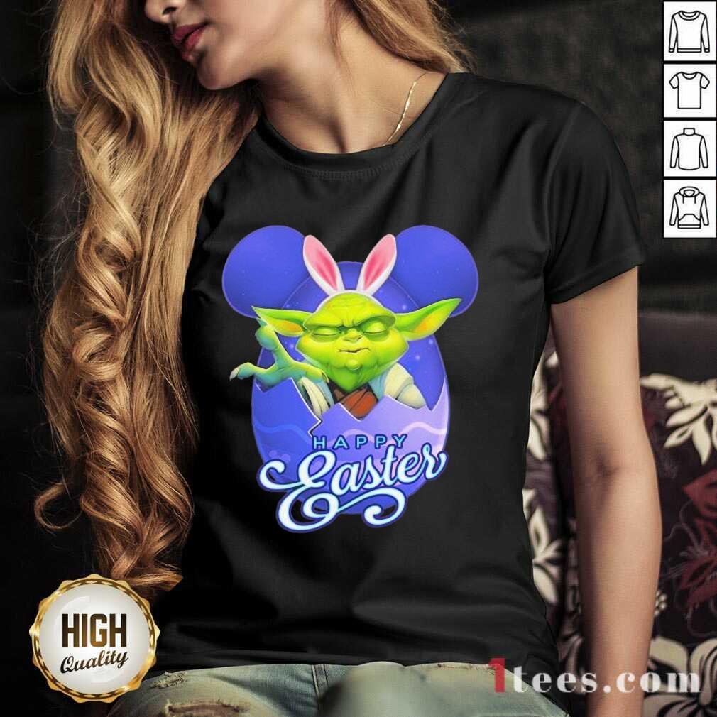 Official Bunny Yoda Disney Happy Easter 4 V-neck