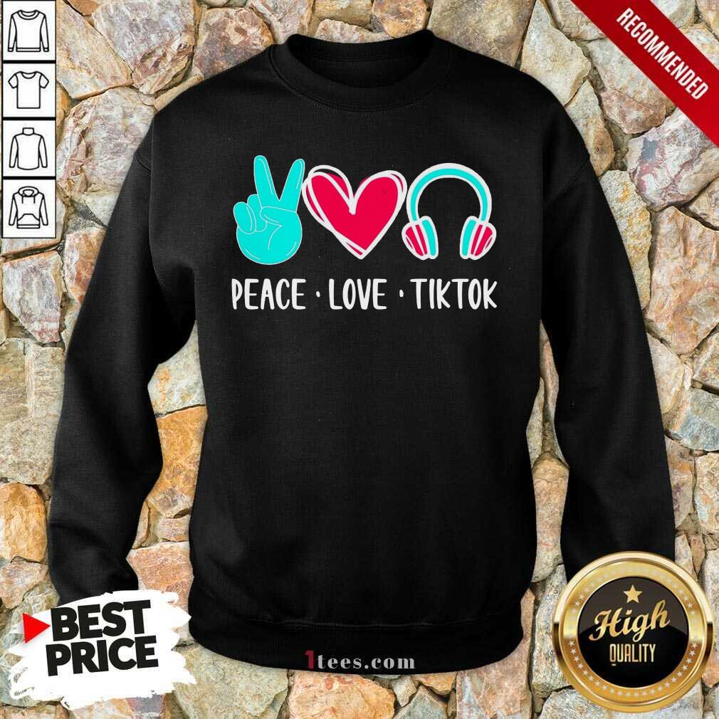 Surprised Peace Love Tiktok 2021 Sweatshirt