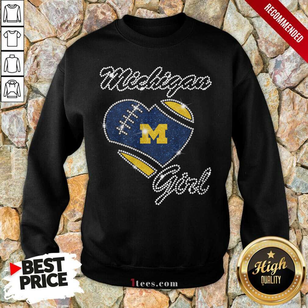 Excited Heart Michigan Girl Diamond Sweatshirt