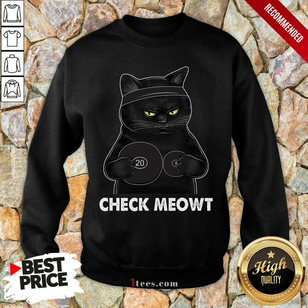 Premium Check Meowt Black Cat Sweatshirt
