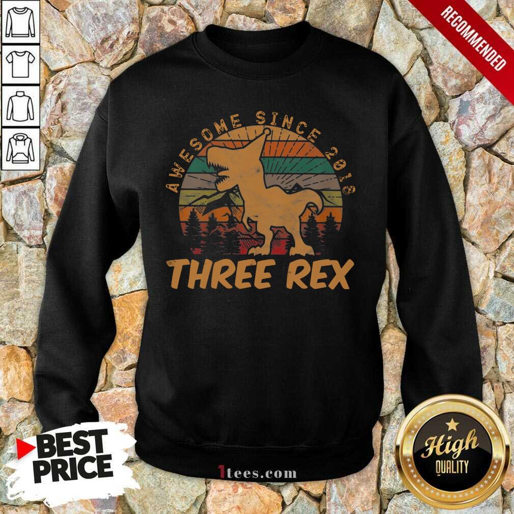 Awesome Since 2018 Three Rex Vintage Sweatshirt