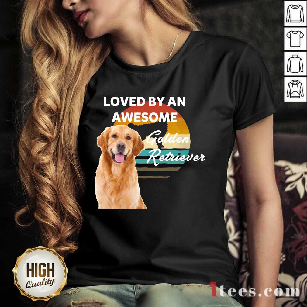 Loved By An Awesome Golden Retriever V-neck