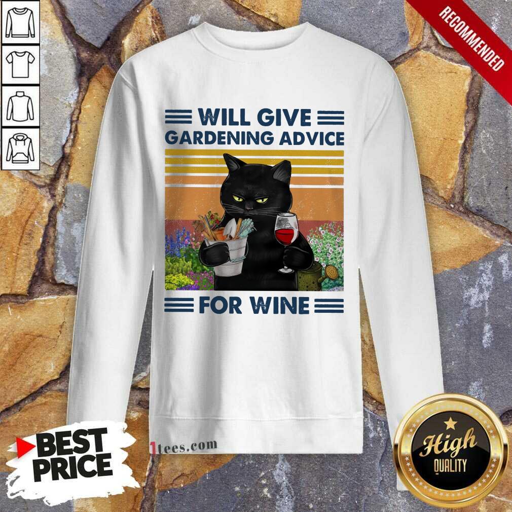 Will Give Gardening Advice Cat Vintage Sweatshirt