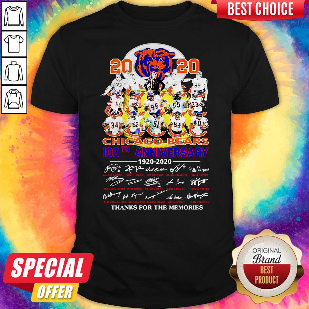 2020 Chicago Bears 100th Anniversary 1920 2020 Thank You For The Memories Shirt