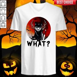 Black Cat Jason Voorhees What Halloween V-neck