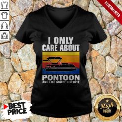 I Only Care About Pontoon And Like Maybe 3 People Vintage V-neck