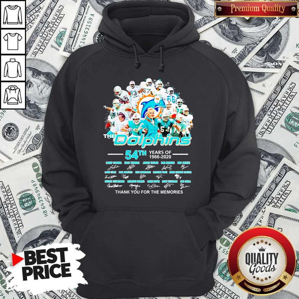 The Dolphins 54th Years Of 1966 2020 Thank You For The Memories Signatures Hoodie