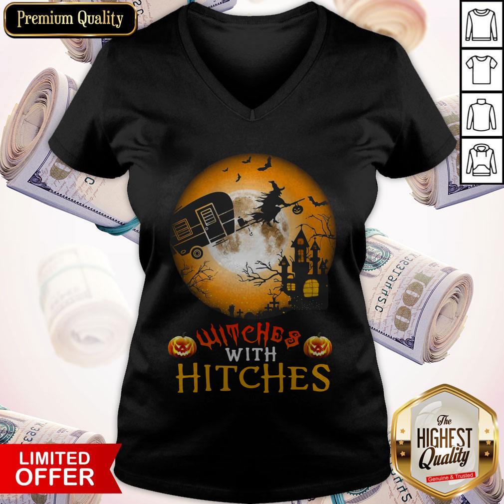 Witches With Hitches Halloween V-neck